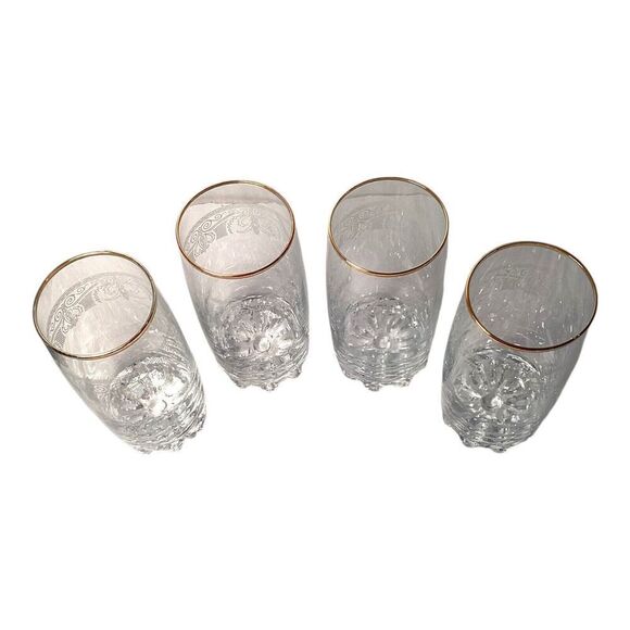 Cellini Home Essential 24k Gold Finish Highball Tumblers Set Of 4 Glasses - Picture 5 of 6